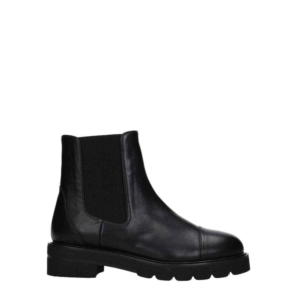Stuart Weitzman Black Leather Ankle Boots