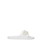 Stuart Weitzman White Leather Slippers