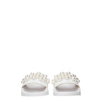 Stuart Weitzman White Leather Slippers
