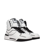 Dolce & Gabbana White Leather High Top Sneakers