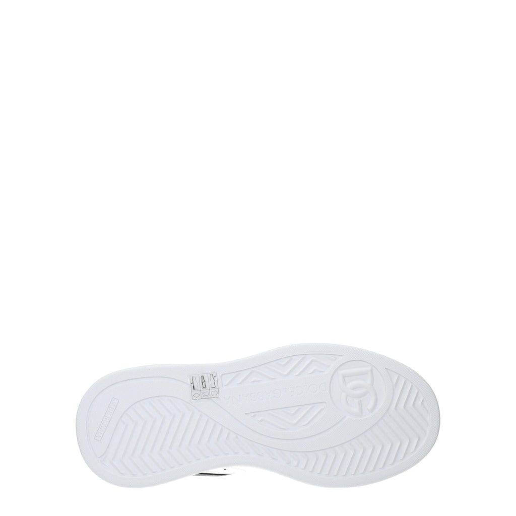 Dolce & Gabbana White Leather Low Top Sneakers