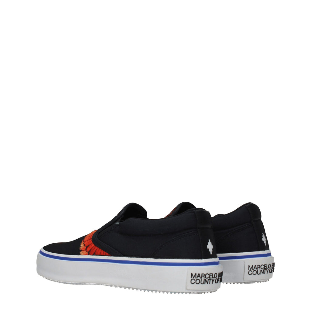 Marcelo Burlon Black Fabric Slip-On Loafers