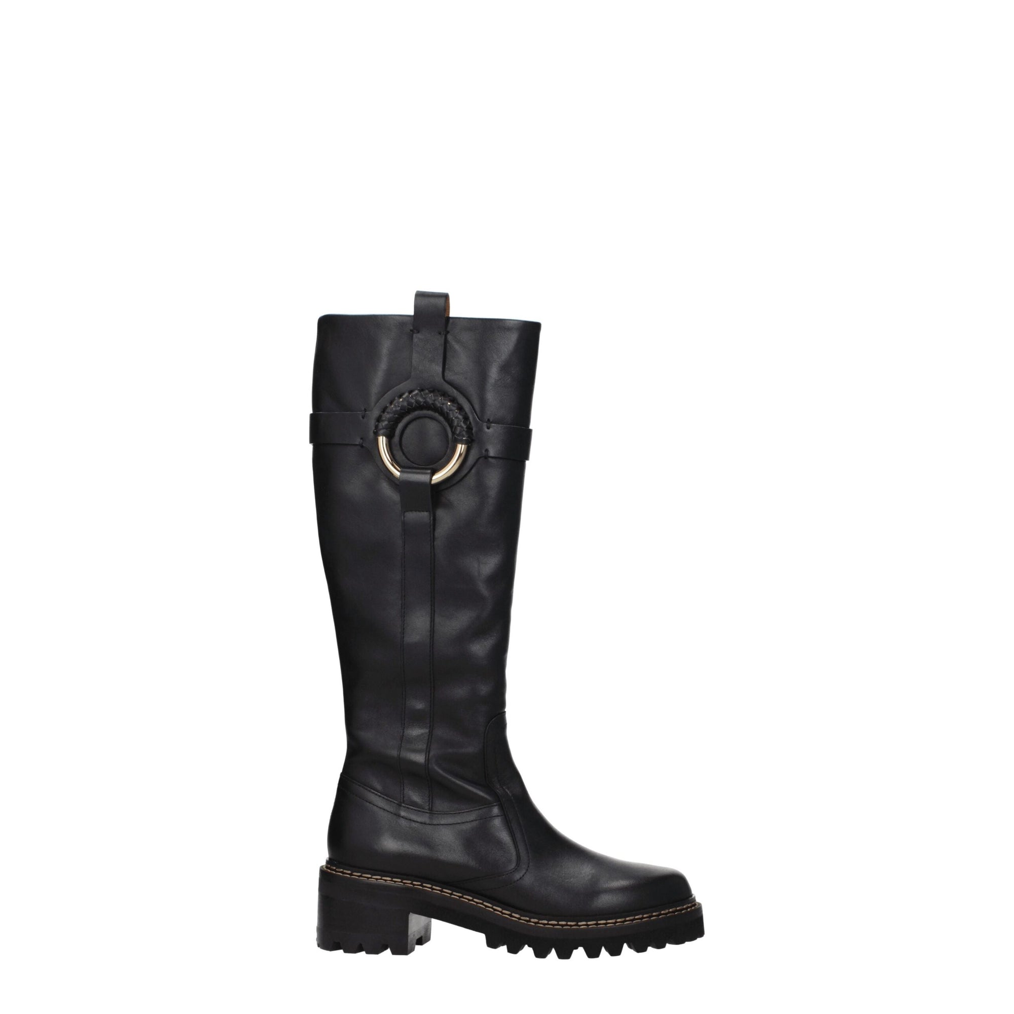 See By Chloé Black Leather Over The Knee