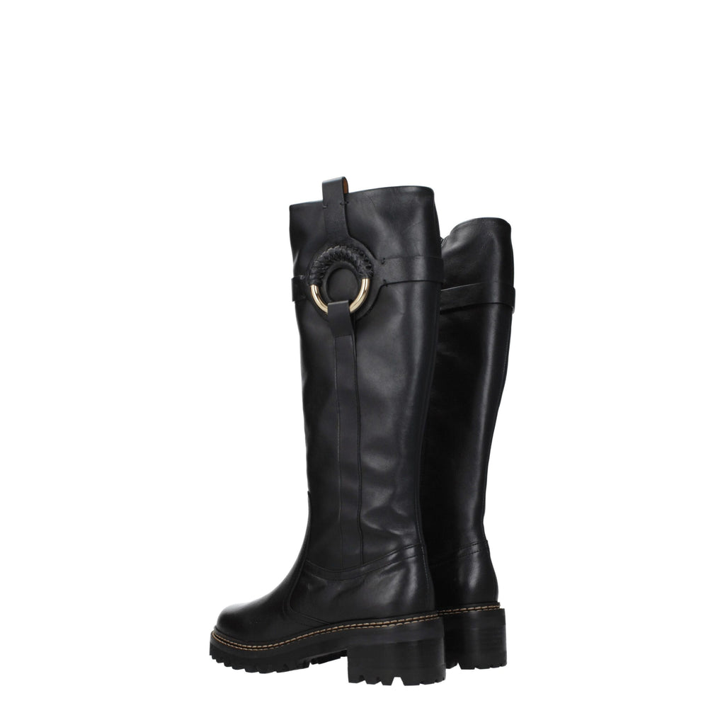 See By Chloé Black Leather Over The Knee