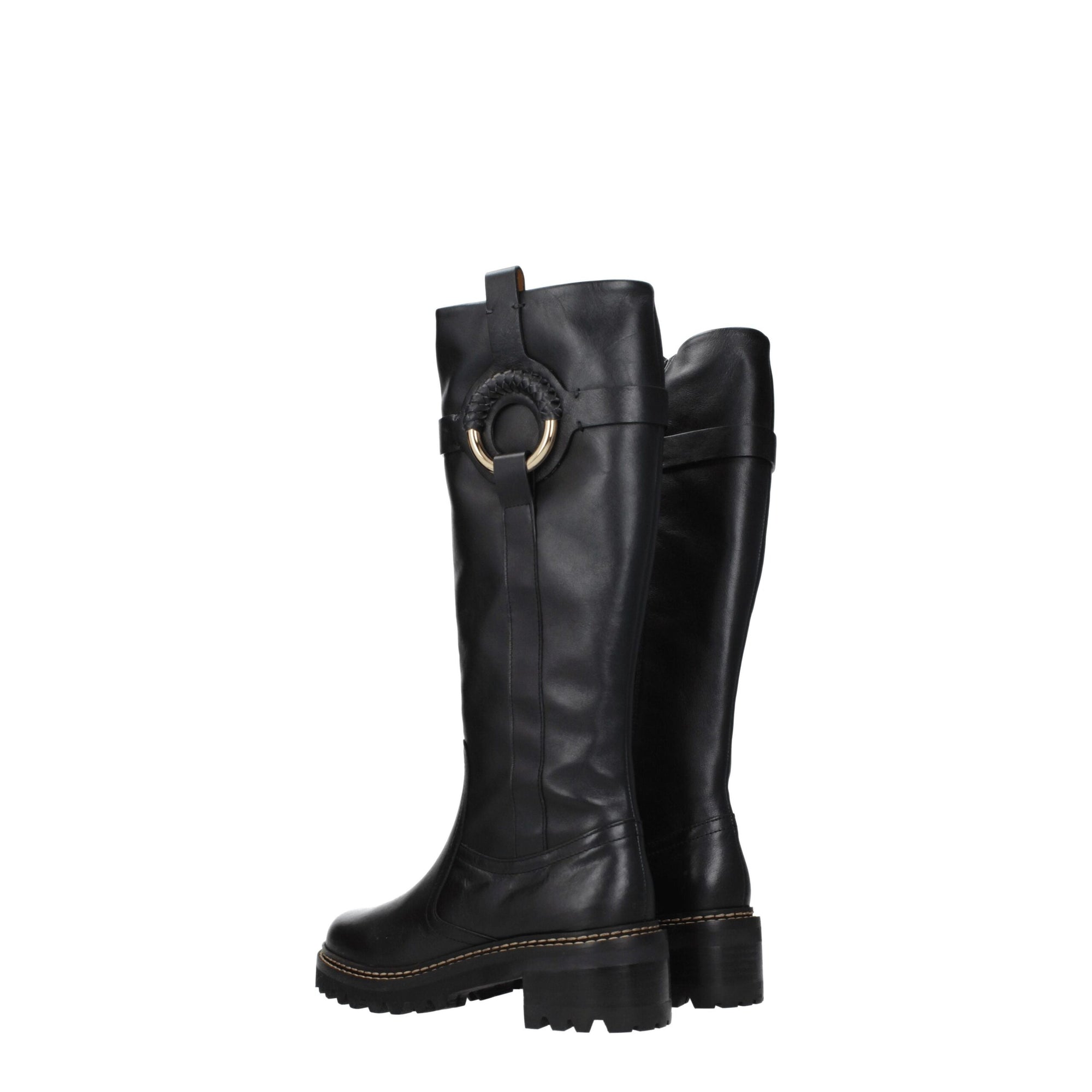 See By Chloé Black Leather Over The Knee