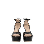 Stuart Weitzman Black Leather Platform Sandals