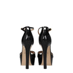 Stuart Weitzman Black Leather Platform Sandals