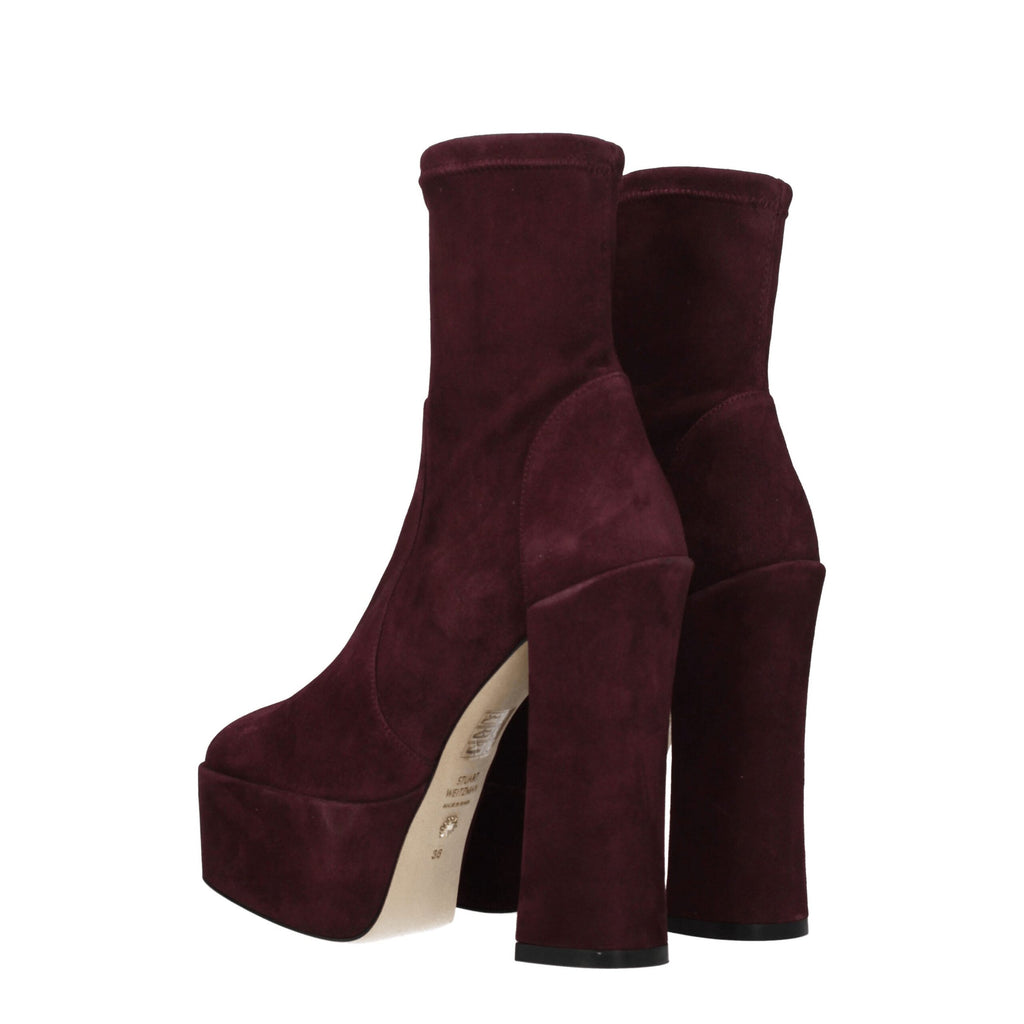 Stuart Weitzman Purple Leather Ankle Boots