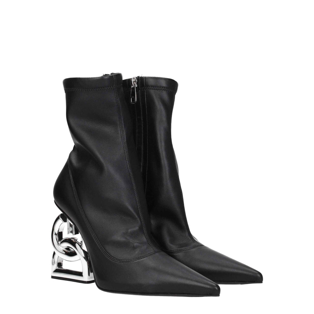 Dolce & Gabbana Black Leather Ankle Boots