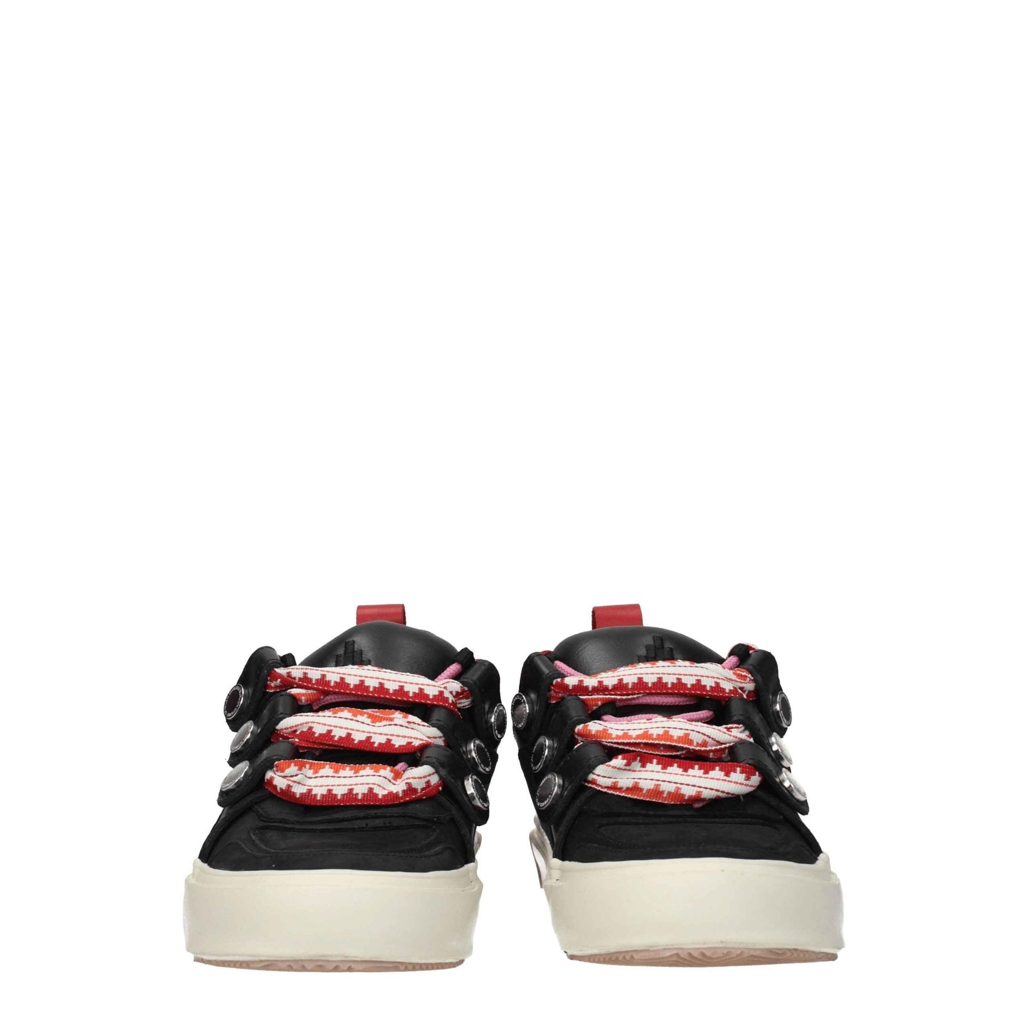 Marcelo Burlon Black Leather Low Tops