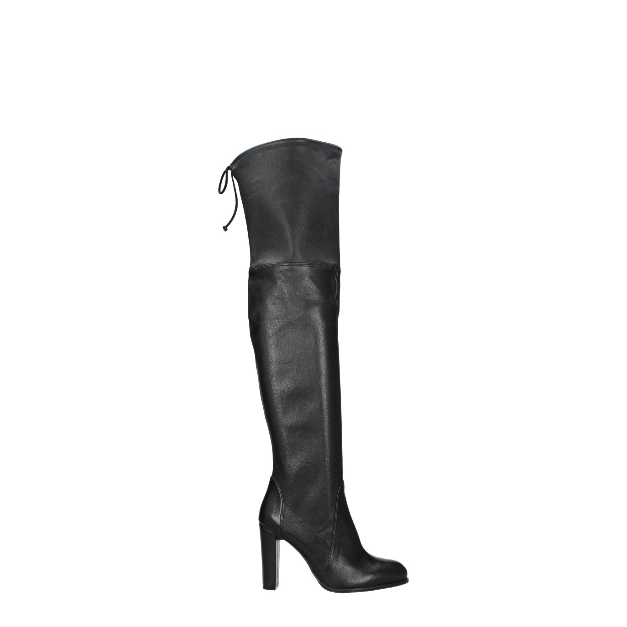 Stuart Weitzman Black Leather Over The Knee