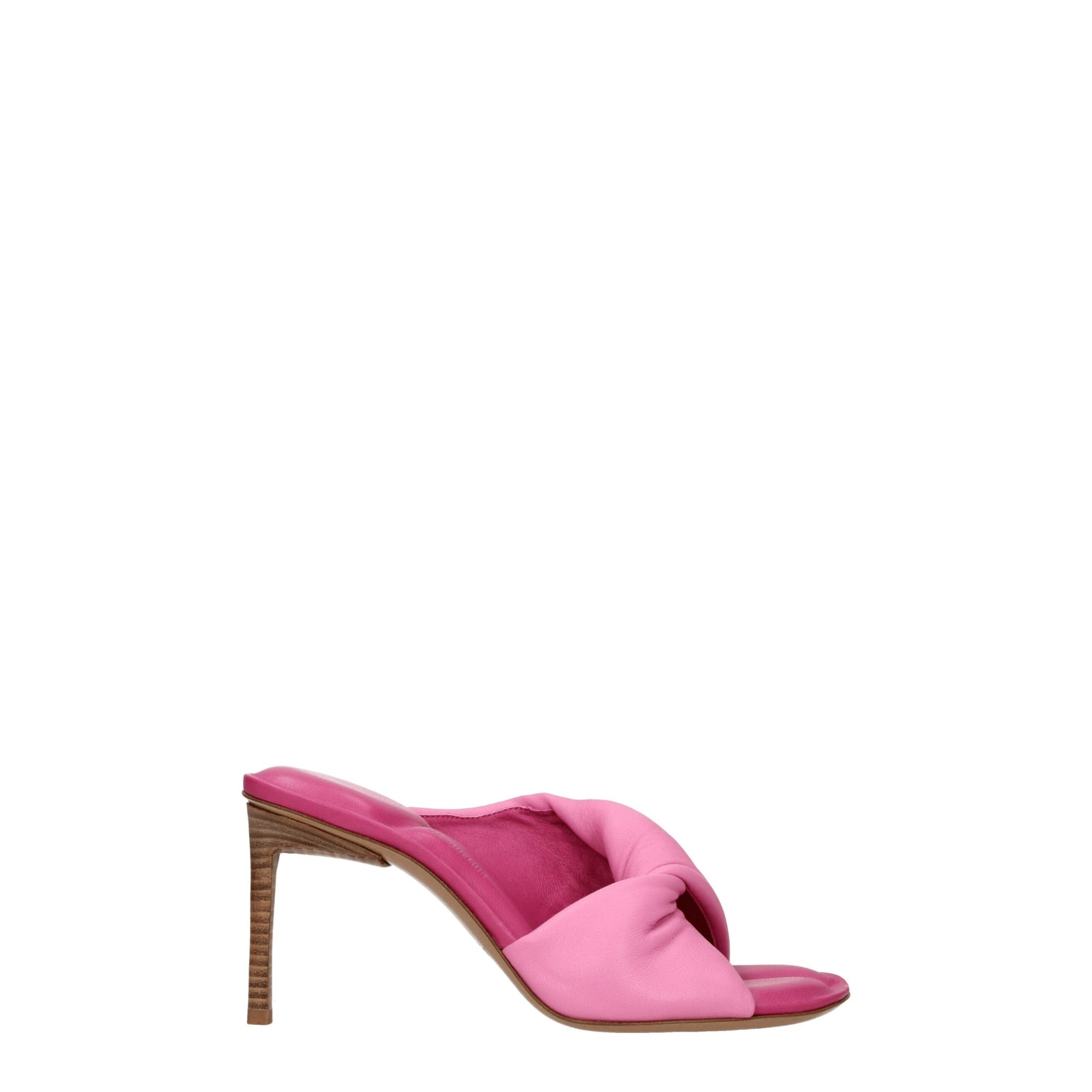 Jacquemus Pink Leather Stiletto Heel Sandals