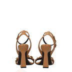 Versace Brown Leather Stiletto Heels Sandals