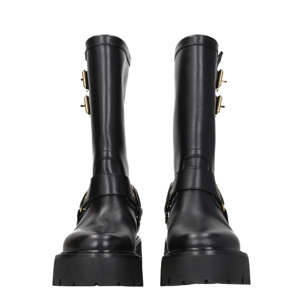 Celine Gold Leather Ankle Boots