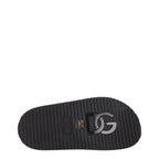 Dolce & Gabbana Black Leather Slippers
