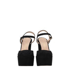 Stuart Weitzman Black Leather Platform Sandals
