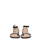 Stuart Weitzman Black Leather Flat Sandals