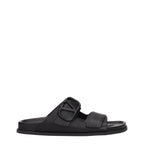 Valentino Garavani Black Leather Slippers