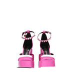 Versace Pink Satin Platforms Pumps