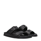 Valentino Garavani Black Leather Slippers