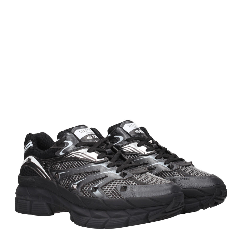 Valentino Garavani Black Fabric Athletic Sneakers