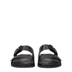 Valentino Garavani Black Leather Slippers