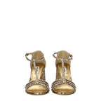 Miu Miu Gold Plastic Platform Sandals
