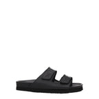 Palm Angels Black Leather Flat Sandals