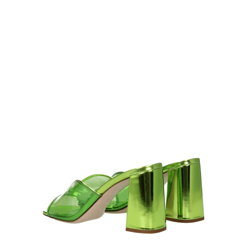 Miu Miu Green Plexiglass Platform Sandals