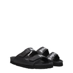 Palm Angels Black Leather Flat Sandals