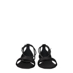 Max Mara Black Satin Flat Sandals