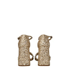 Miu Miu Gold Plastic Platform Sandals