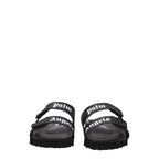 Palm Angels Black Leather Flat Sandals