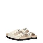 Palm Angels Beige Leather Flat Sandals