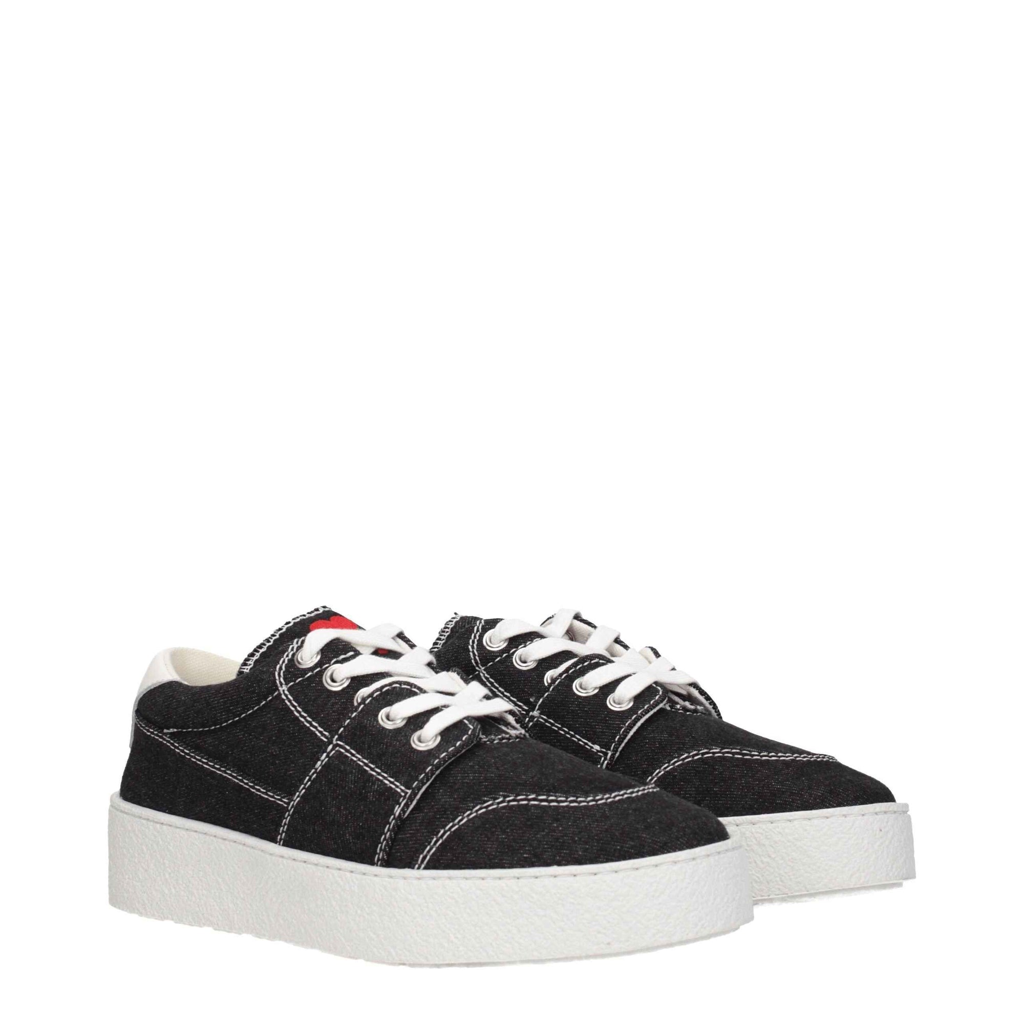 Ami Paris Black Fabric Low Tops