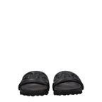 Off-White Black Leather Slippers