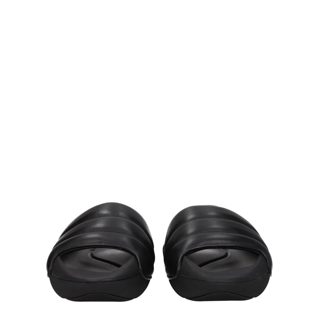 Balmain Black Leather Slippers