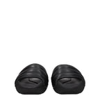 Balmain Black Leather Slippers