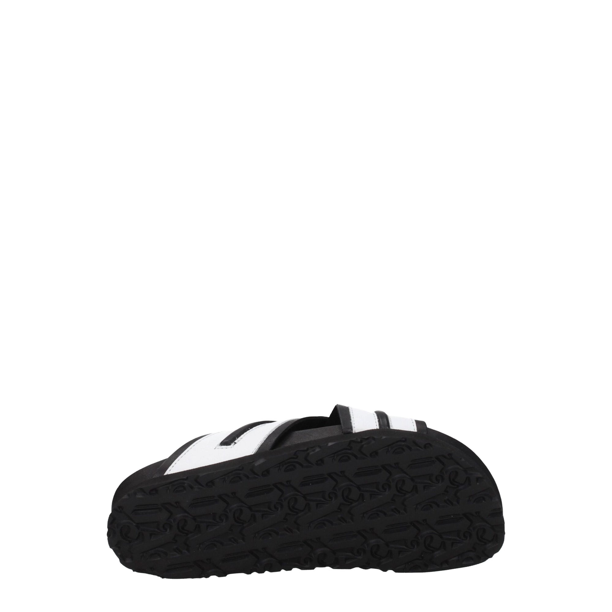 Palm Angels White Leather Slippers Sandals