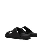 Palm Angels Black Leather Slippers