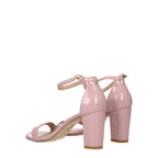 Stuart Weitzman Pink Leather Stiletto Heel Sandals