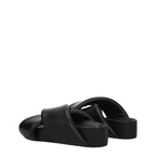 Jil Sander Black Leather Slippers