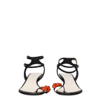 Lanvin Black Leather Stiletto Heel Sandals