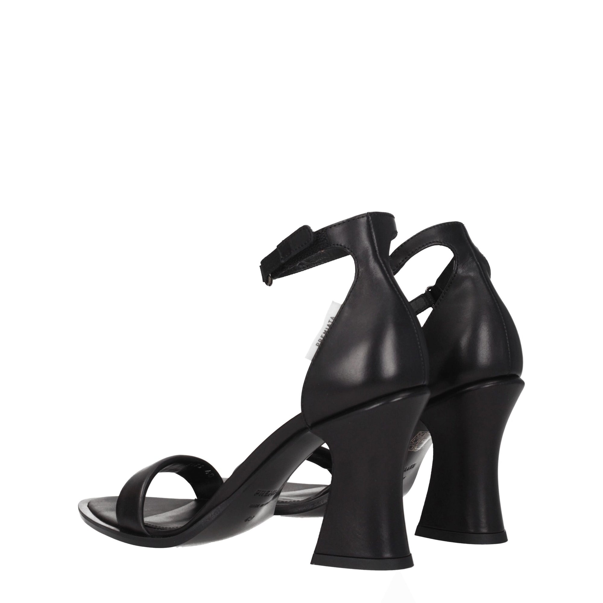 Premiata Black Leather Flat Sandals