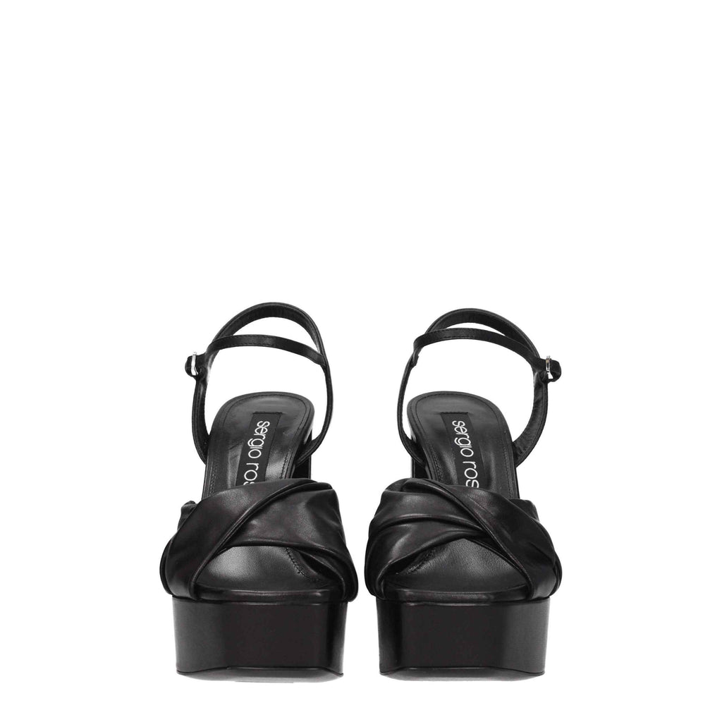 Sergio Rossi Black Leather Platforms
