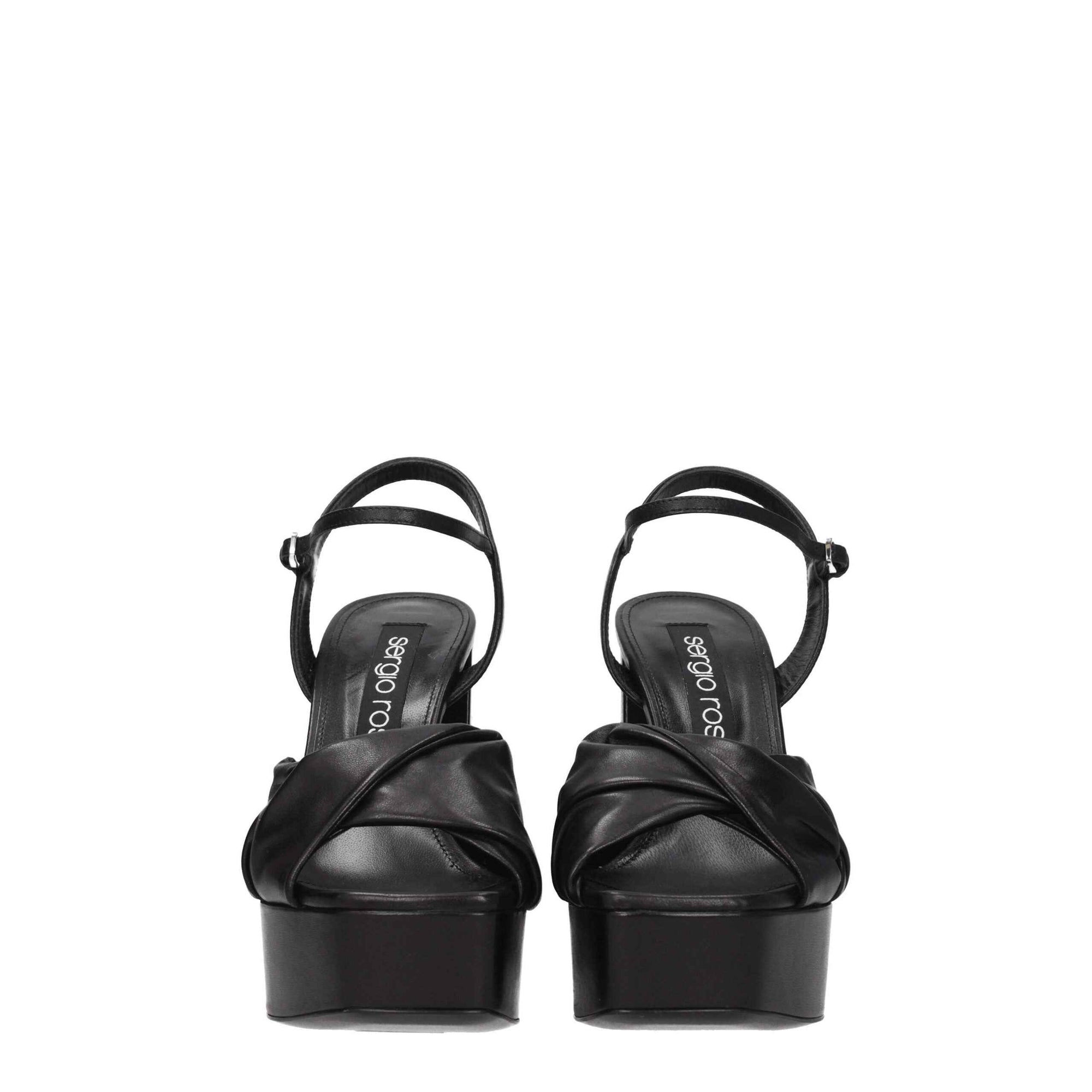 Sergio Rossi Black Leather Platforms