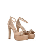Stuart Weitzman Beige Leather Platform Sandals
