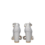 Stuart Weitzman Gray Fabric Platform Sandals