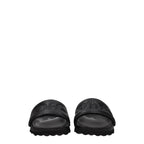 Off-White Black Leather Slippers