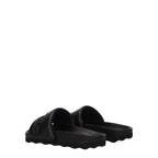 Off-White Black Leather Slippers